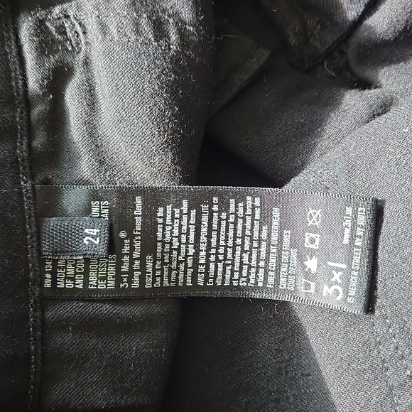 3x1 Distressed Black Denim Jeans Bowie 578 Size 24 - Picture 8 of 9